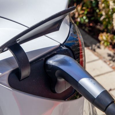 Charger connected to electric vehicle